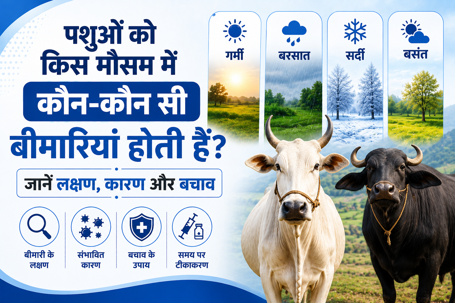 पशुओं को किस मौसम में कौन-कौन सी बीमारियां होती हैं? जानें लक्षण, कारण और बचाव