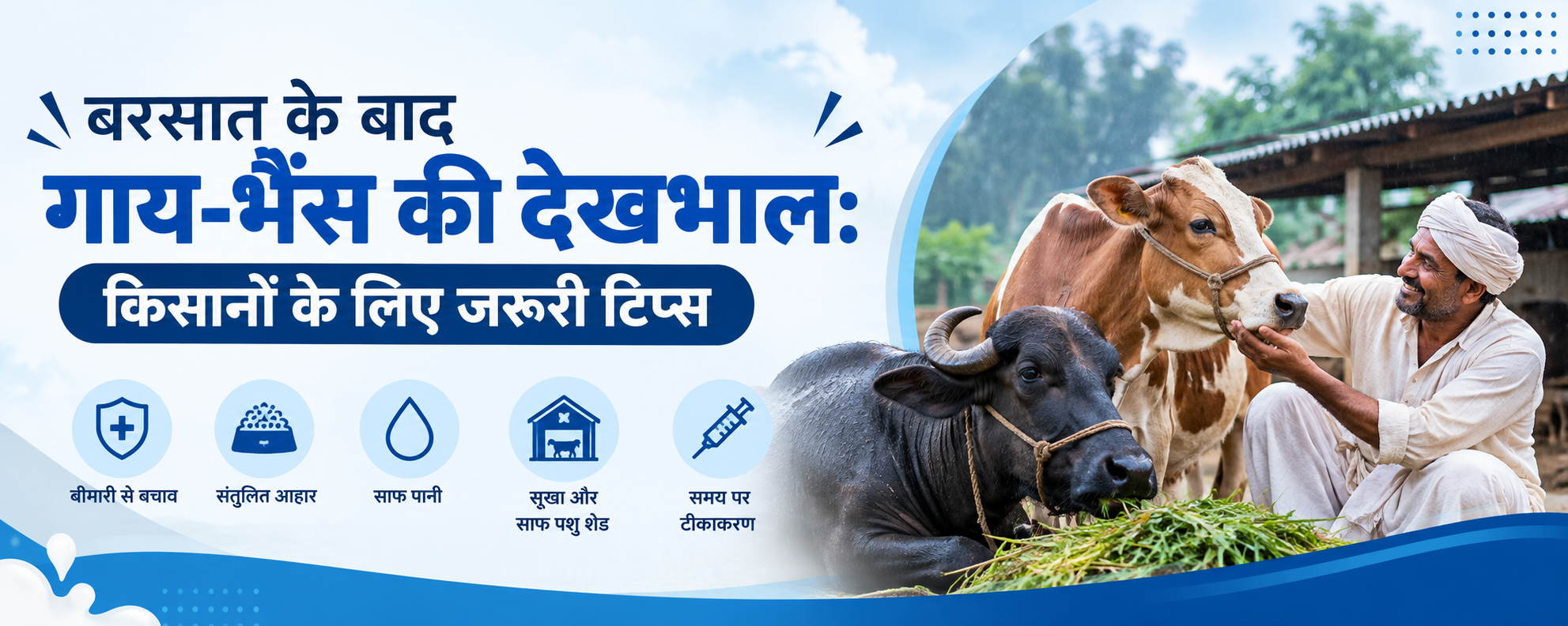 बरसात के बाद गाय-भैंस की देखभाल: किसानों के लिए जरूरी टिप्स